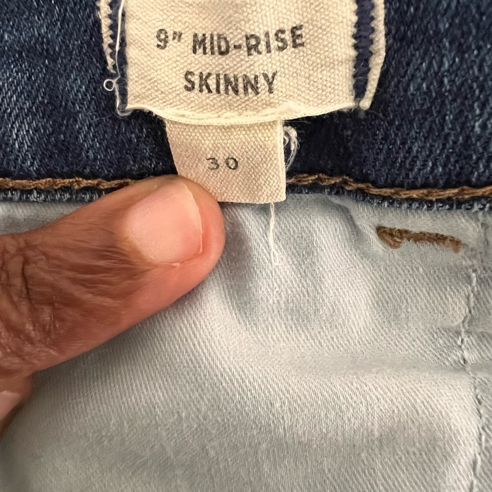 Madewell 9”Mid Rise Skinny Jeans Size 30. - Picture 6 of 7